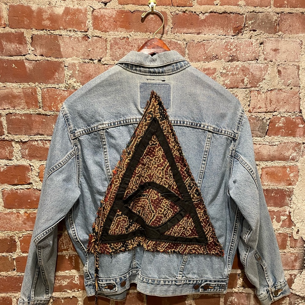 Reworked Levi’s Light-Washed Denim Jacket with Back Patch